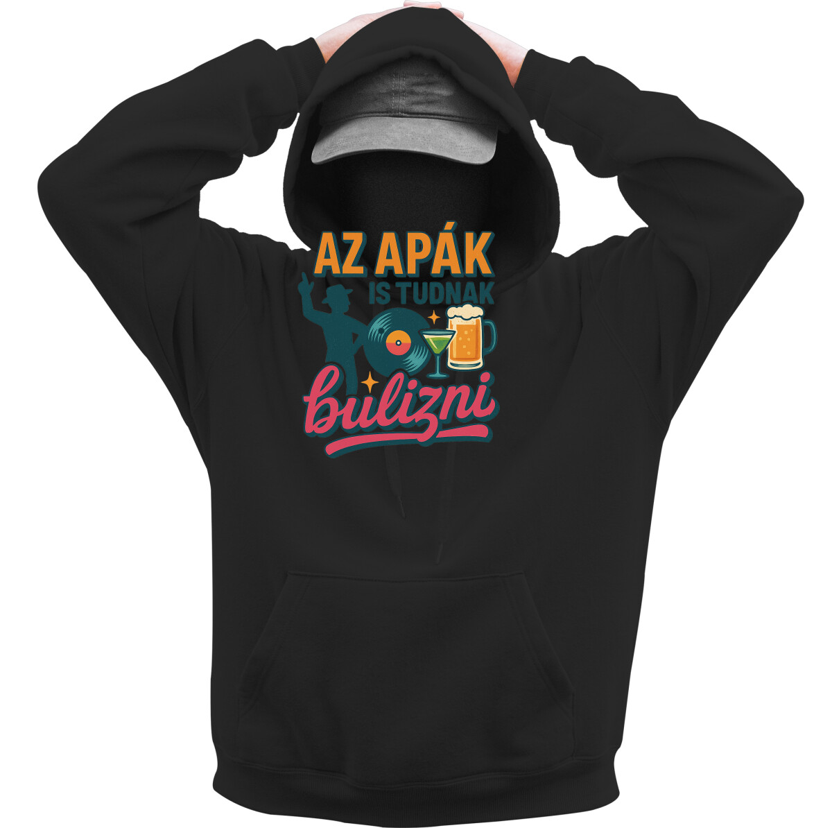 Kapucnis belebújós pulóver