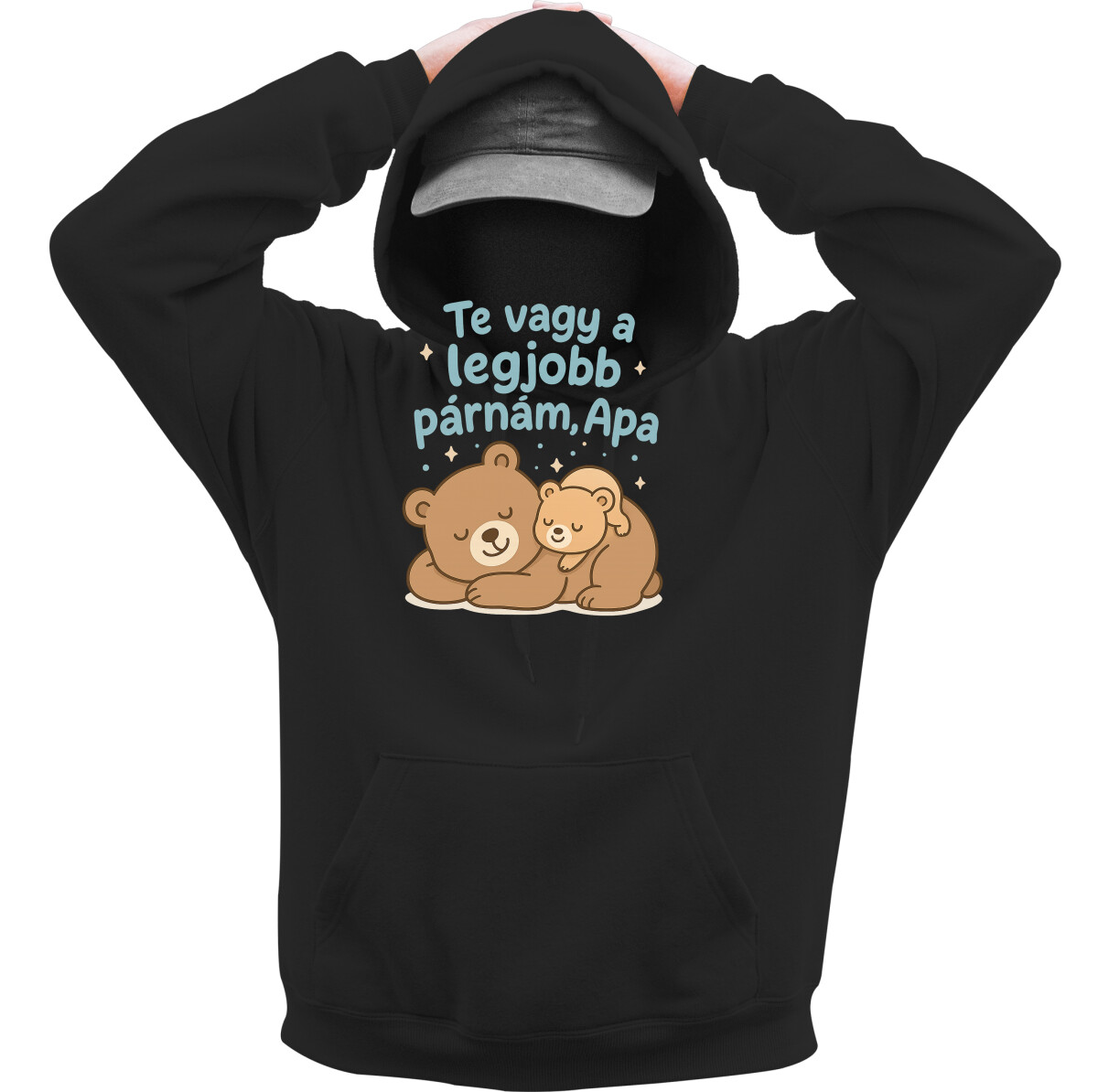 Kapucnis belebújós pulóver