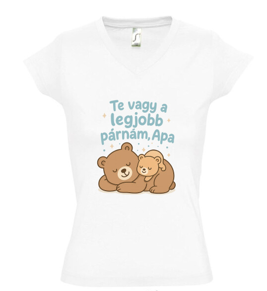 Női V nyakú póló