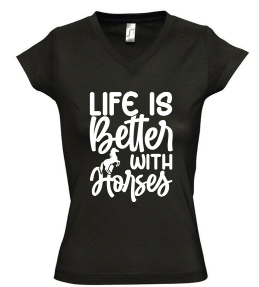 Női V nyakú póló