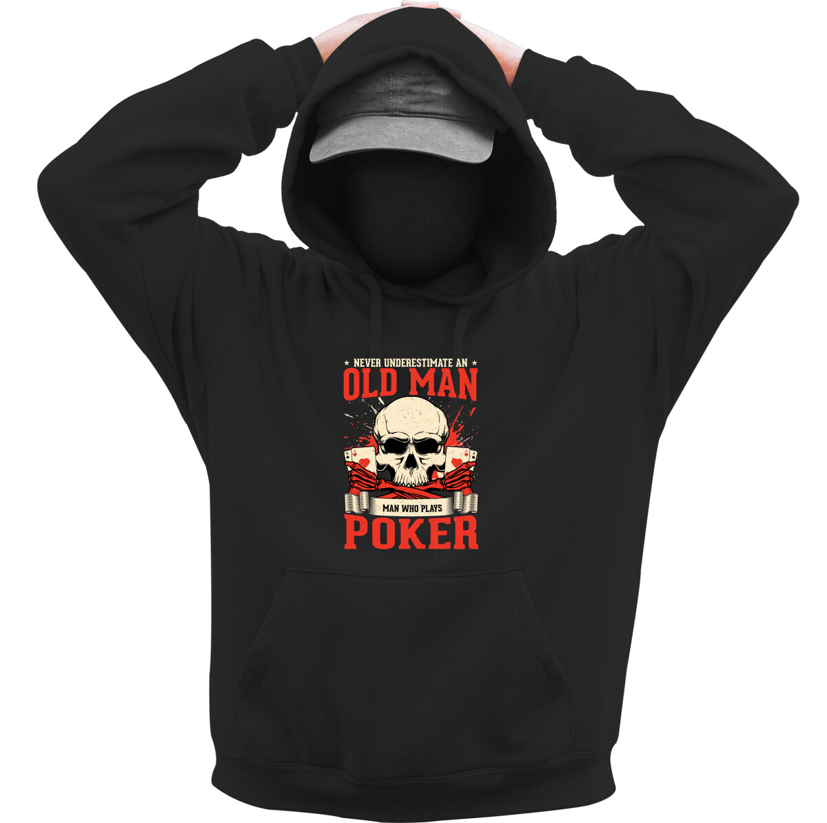 Kapucnis belebújós pulóver