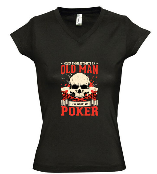 Női V nyakú póló