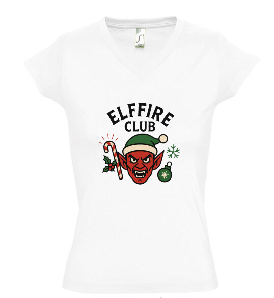 Női V nyakú póló