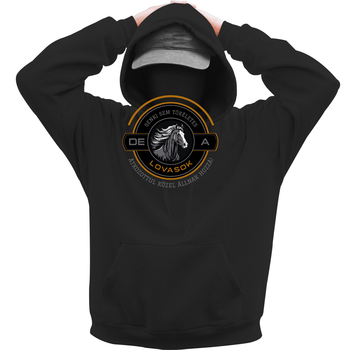 Kapucnis belebújós pulóver