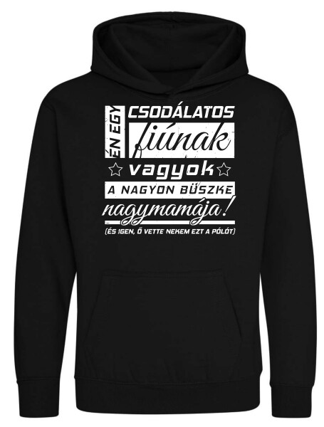 Kapucnis belebújós gyerek pulóver