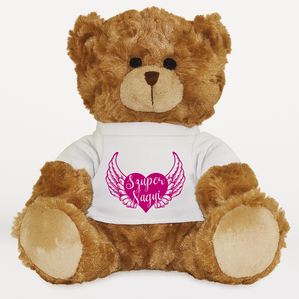 Plüssmaci egyedi pólóval