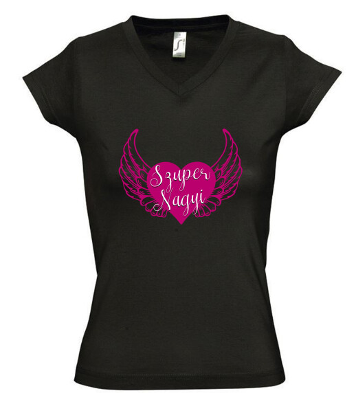 Női V nyakú póló