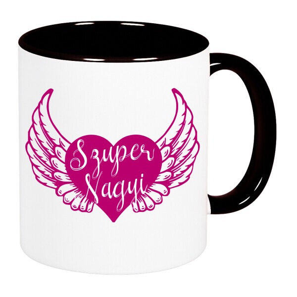 Színes fülű és belsejű bögre