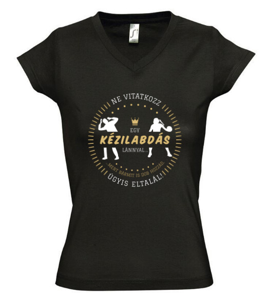 Női V nyakú póló