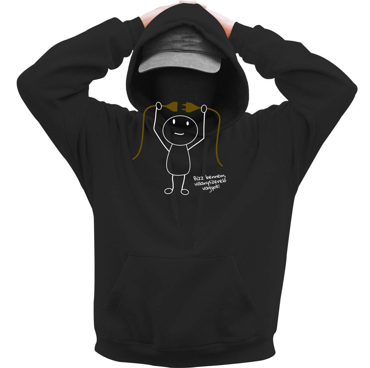 Kapucnis belebújós pulóver