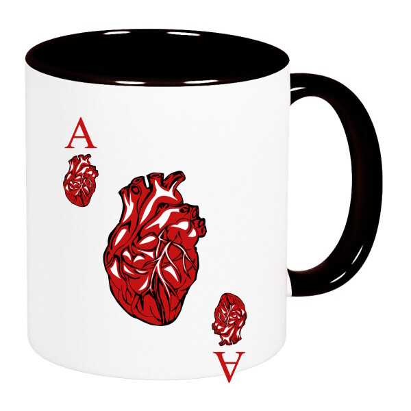 Színes fülű és belsejű bögre