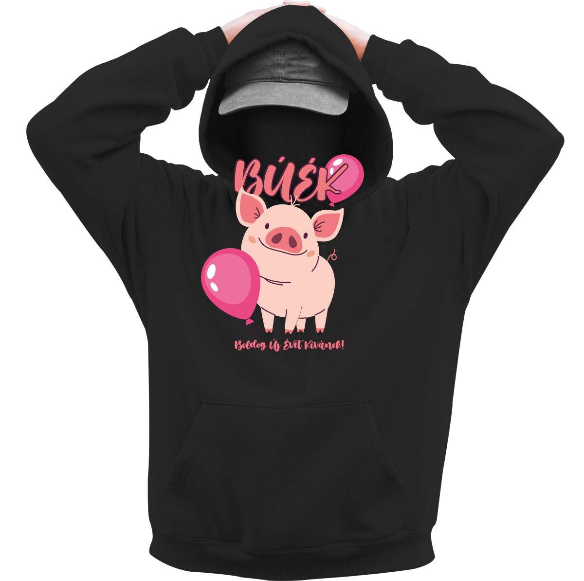 Kapucnis belebújós pulóver