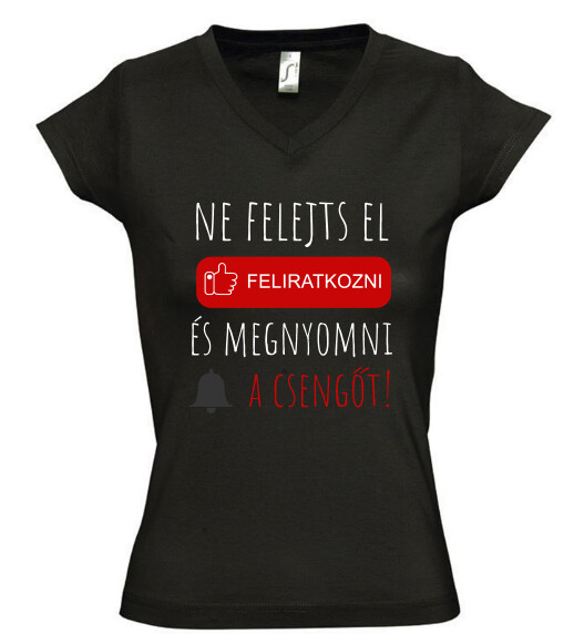 Női V nyakú póló