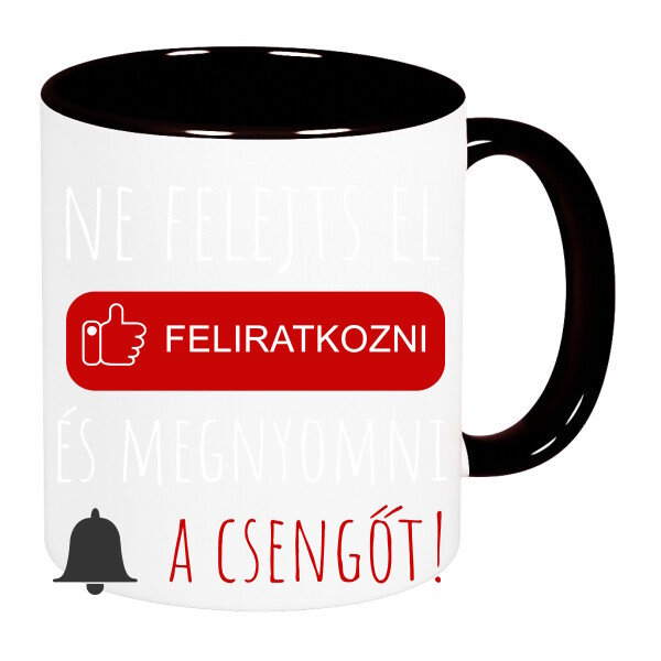 Színes fülű és belsejű bögre