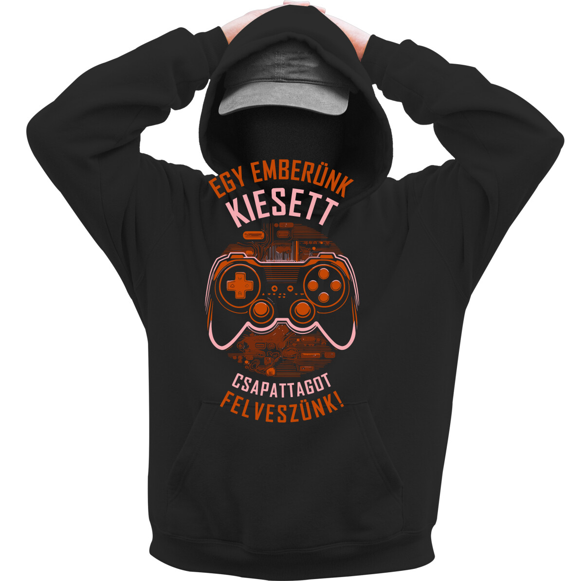 Kapucnis belebújós pulóver