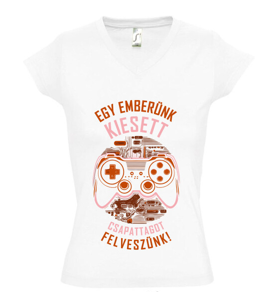 Női V nyakú póló