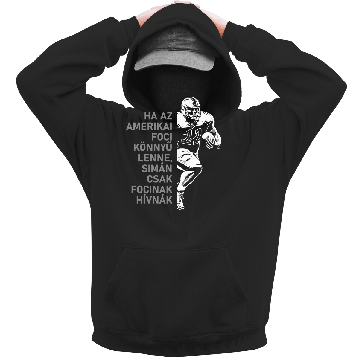 Kapucnis belebújós pulóver