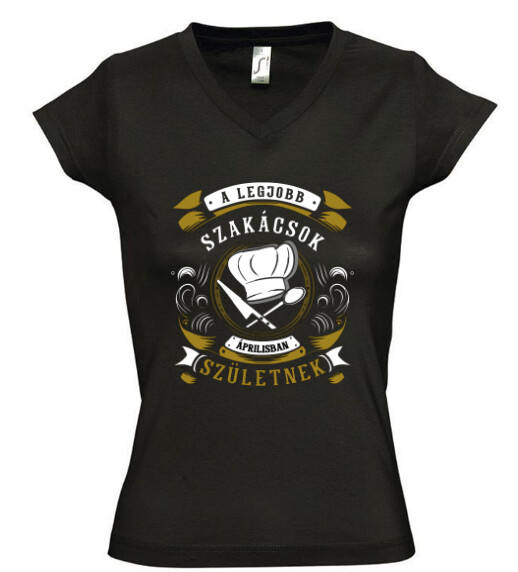 Női V nyakú póló