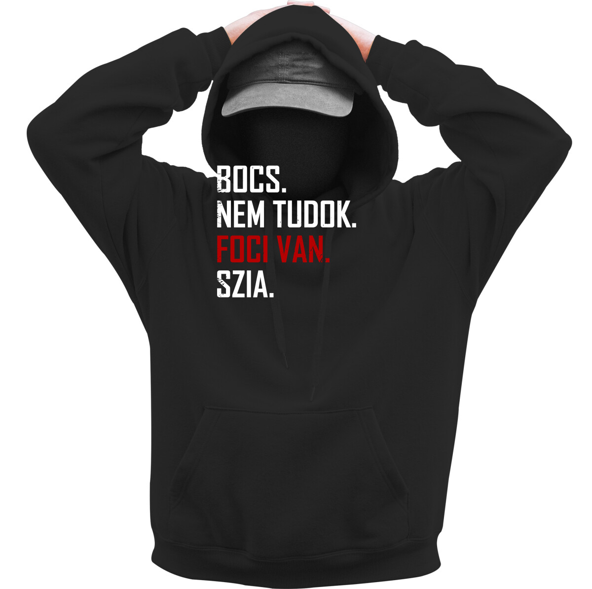 Kapucnis belebújós pulóver