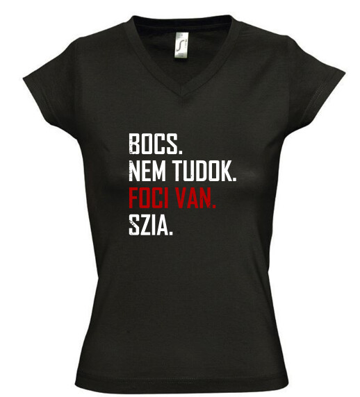 Női V nyakú póló