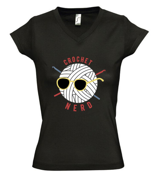 Női V nyakú póló