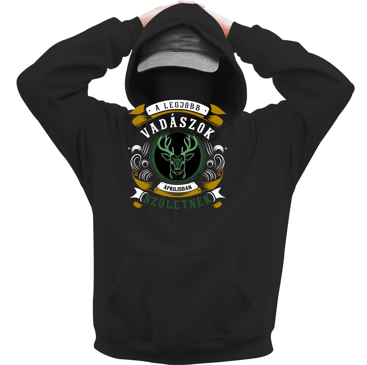 Kapucnis belebújós pulóver