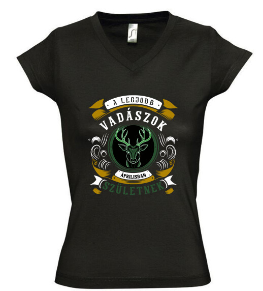 Női V nyakú póló