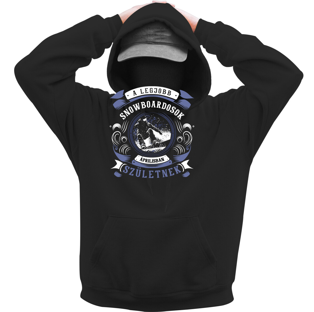 Kapucnis belebújós pulóver