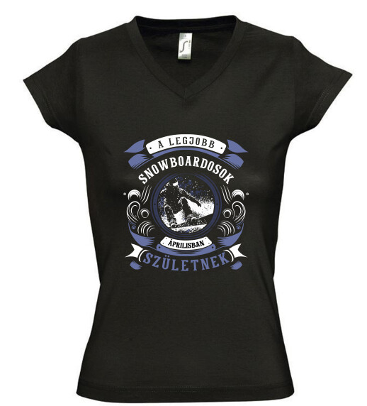 Női V nyakú póló