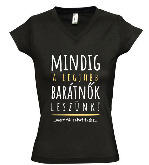 Női V nyakú póló