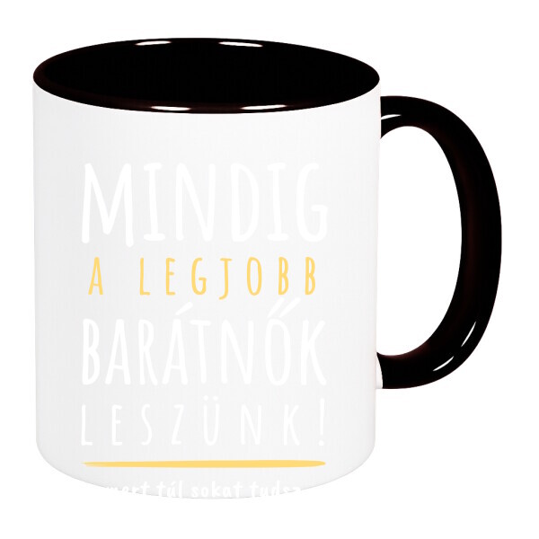 Színes fülű és belsejű bögre