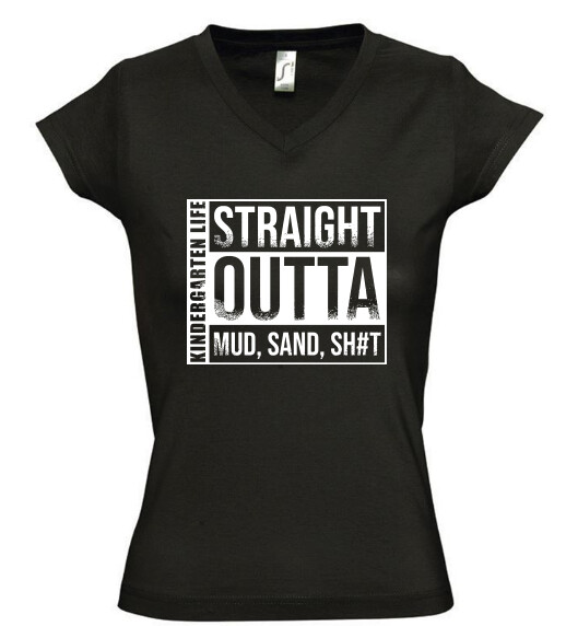 Női V nyakú póló