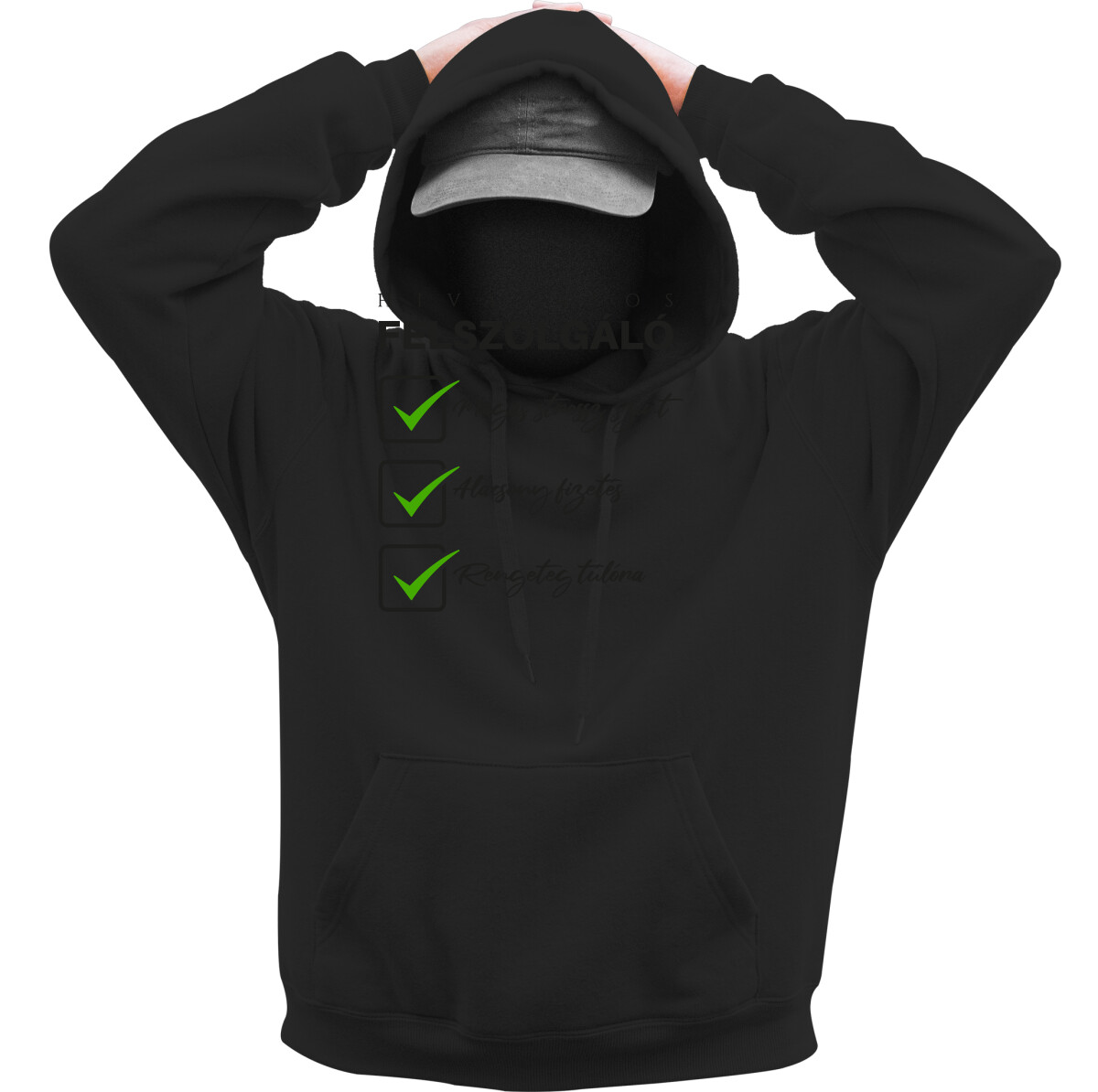 Kapucnis belebújós pulóver