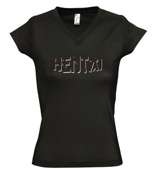 Női V nyakú póló