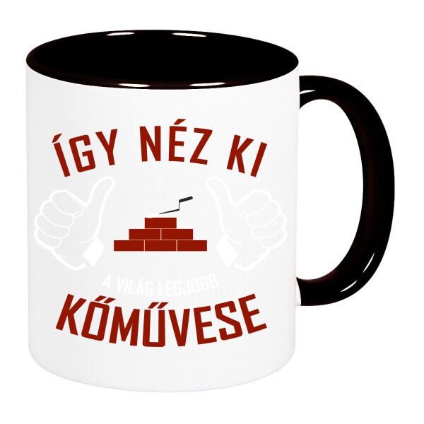 Színes fülű és belsejű bögre