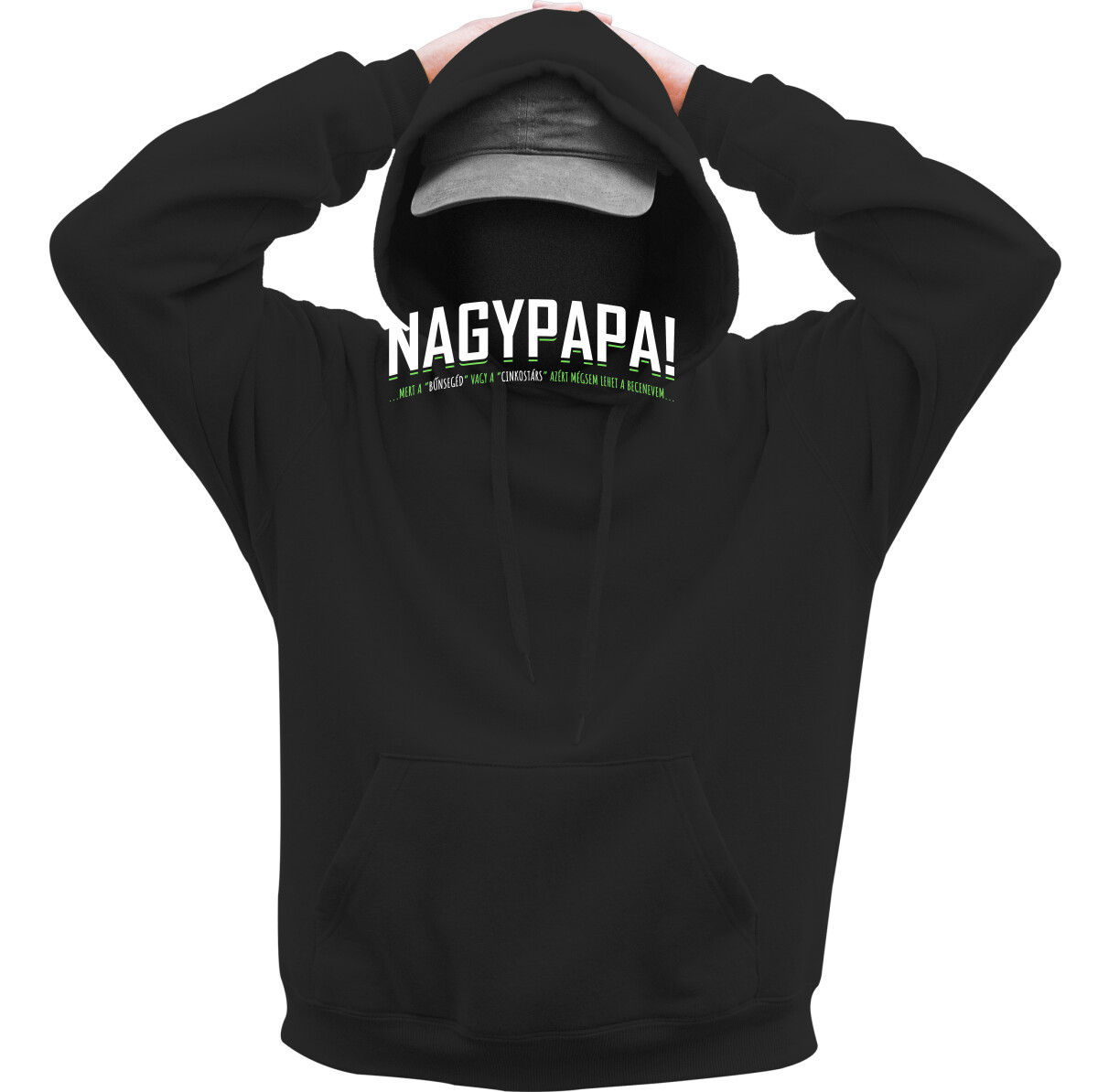 Kapucnis belebújós pulóver