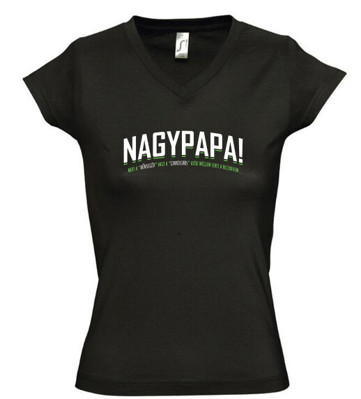 Női V nyakú póló