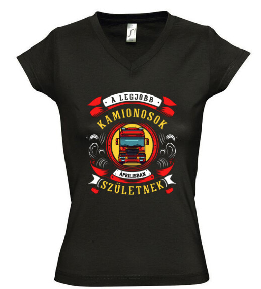 Női V nyakú póló