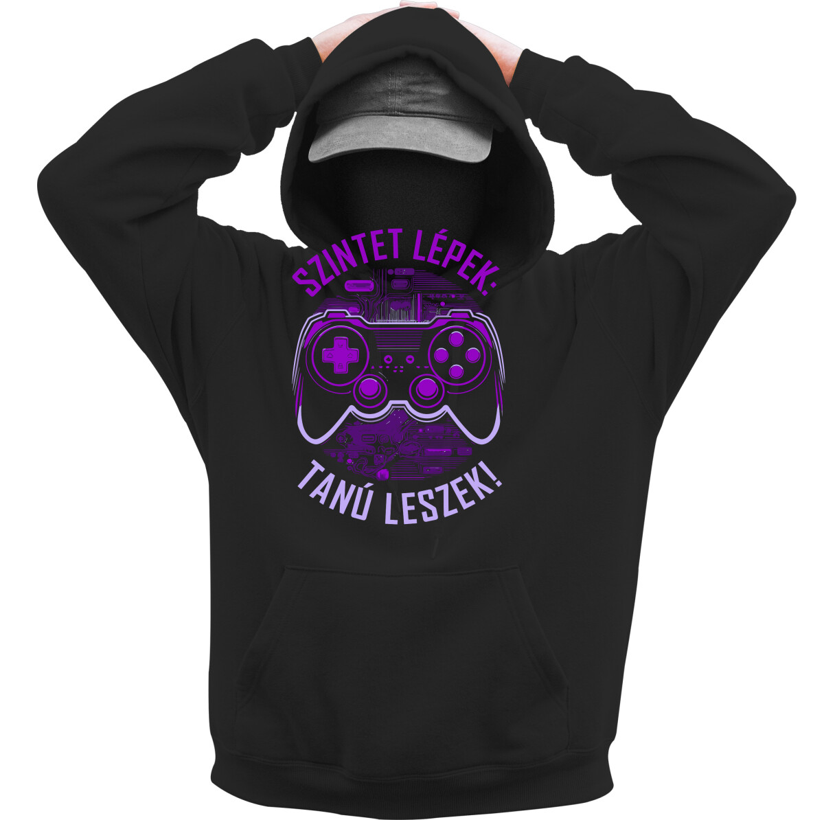 Kapucnis belebújós pulóver