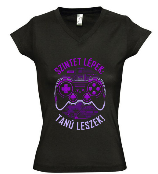 Női V nyakú póló