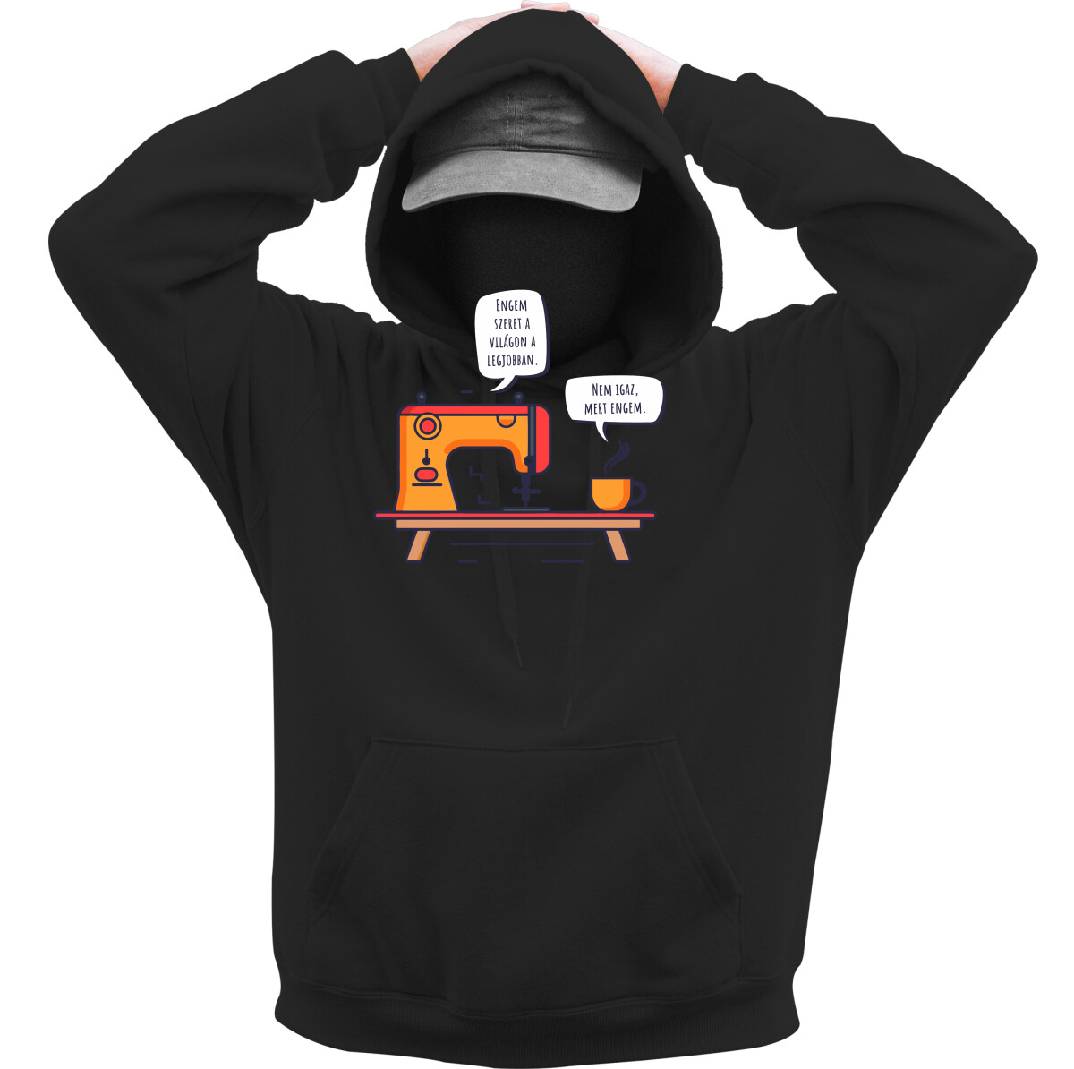 Kapucnis belebújós pulóver