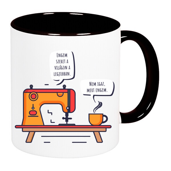 Színes fülű és belsejű bögre