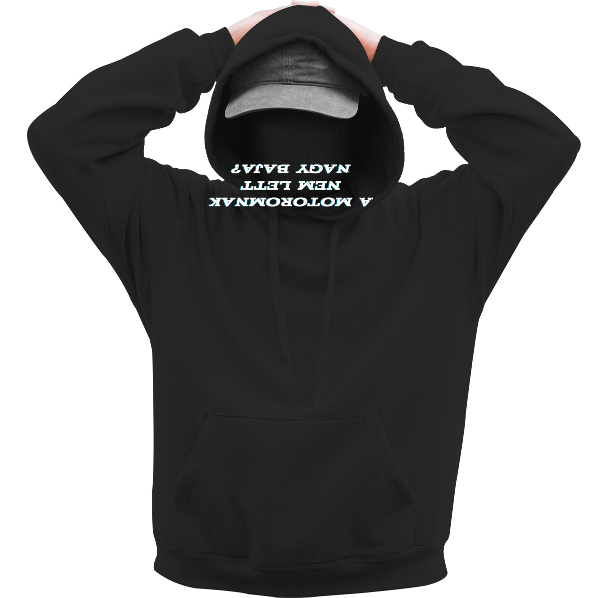 Kapucnis belebújós pulóver