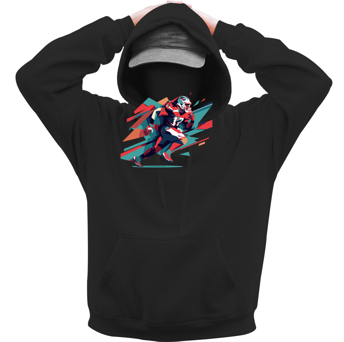 Kapucnis belebújós pulóver