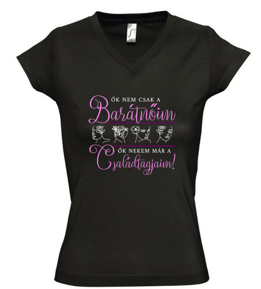 Női V nyakú póló