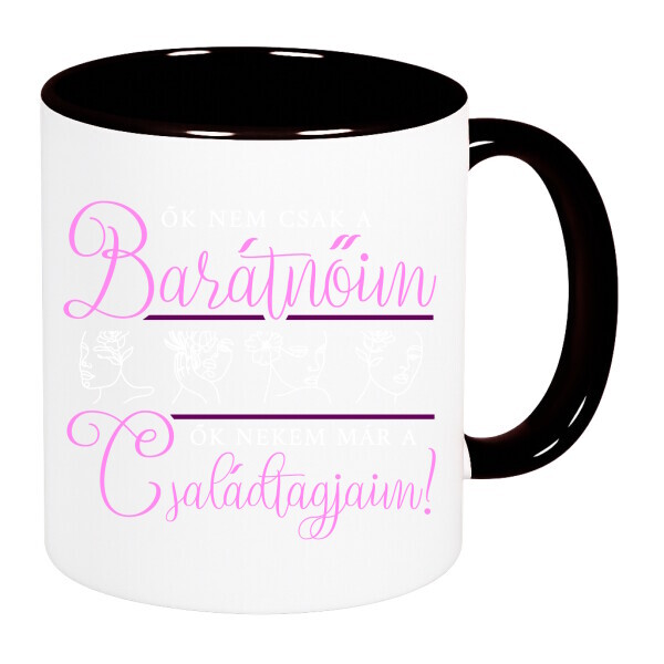 Színes fülű és belsejű bögre