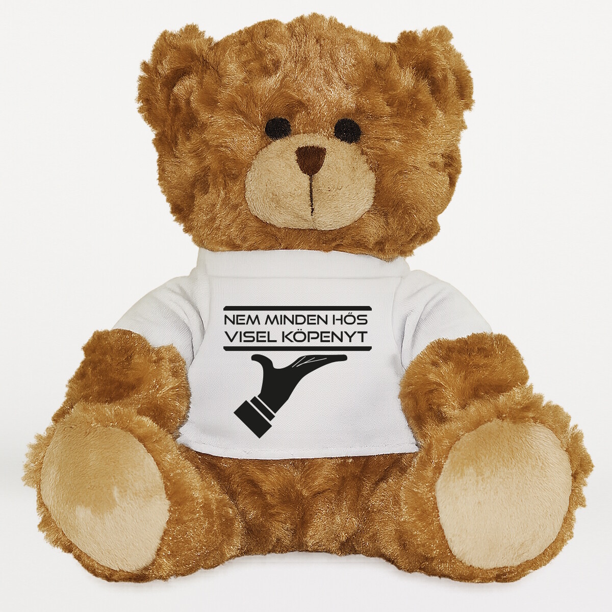 Plüssmaci egyedi pólóval