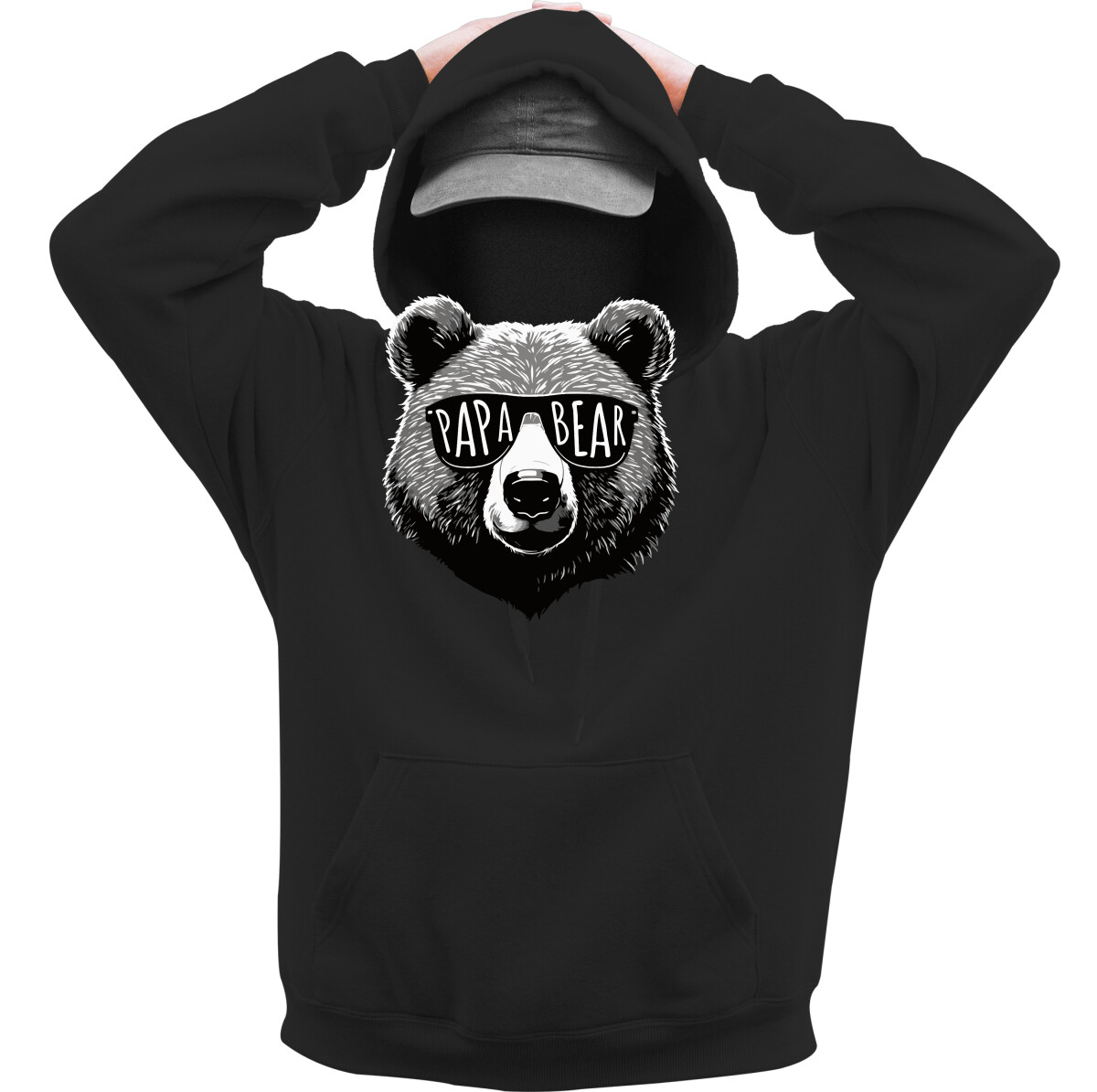 Kapucnis belebújós pulóver