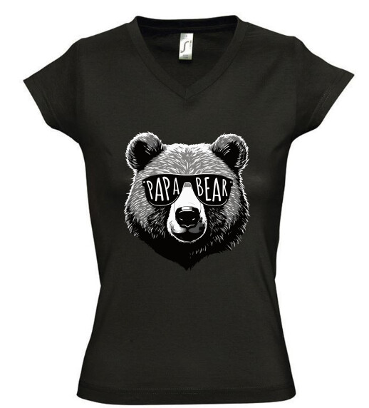 Női V nyakú póló