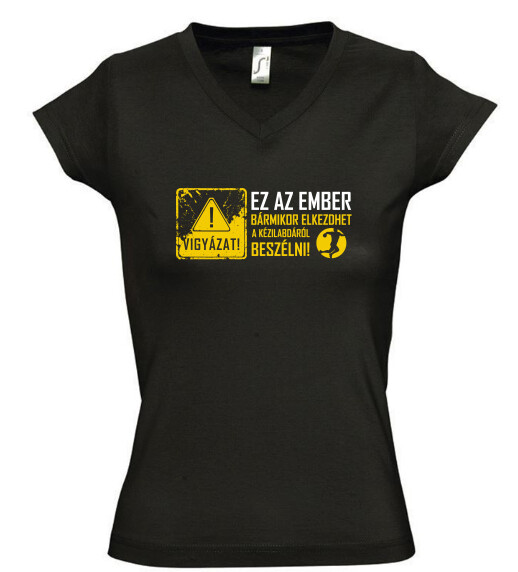 Női V nyakú póló